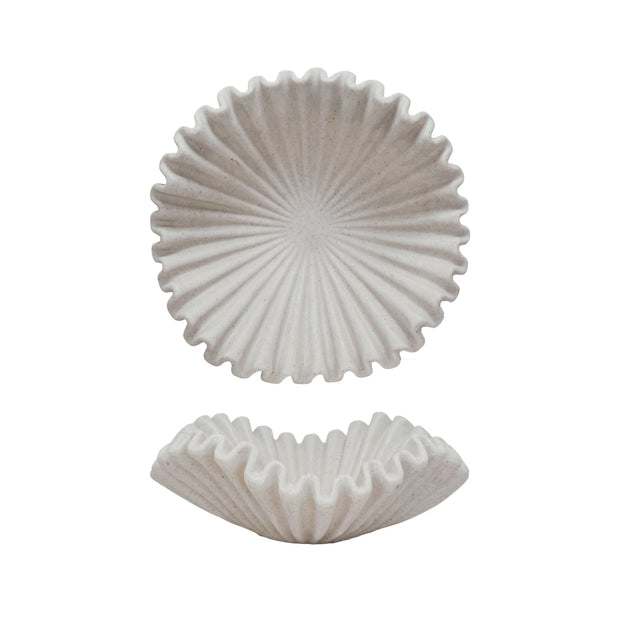 Resin Ruffled Bowl Cream
