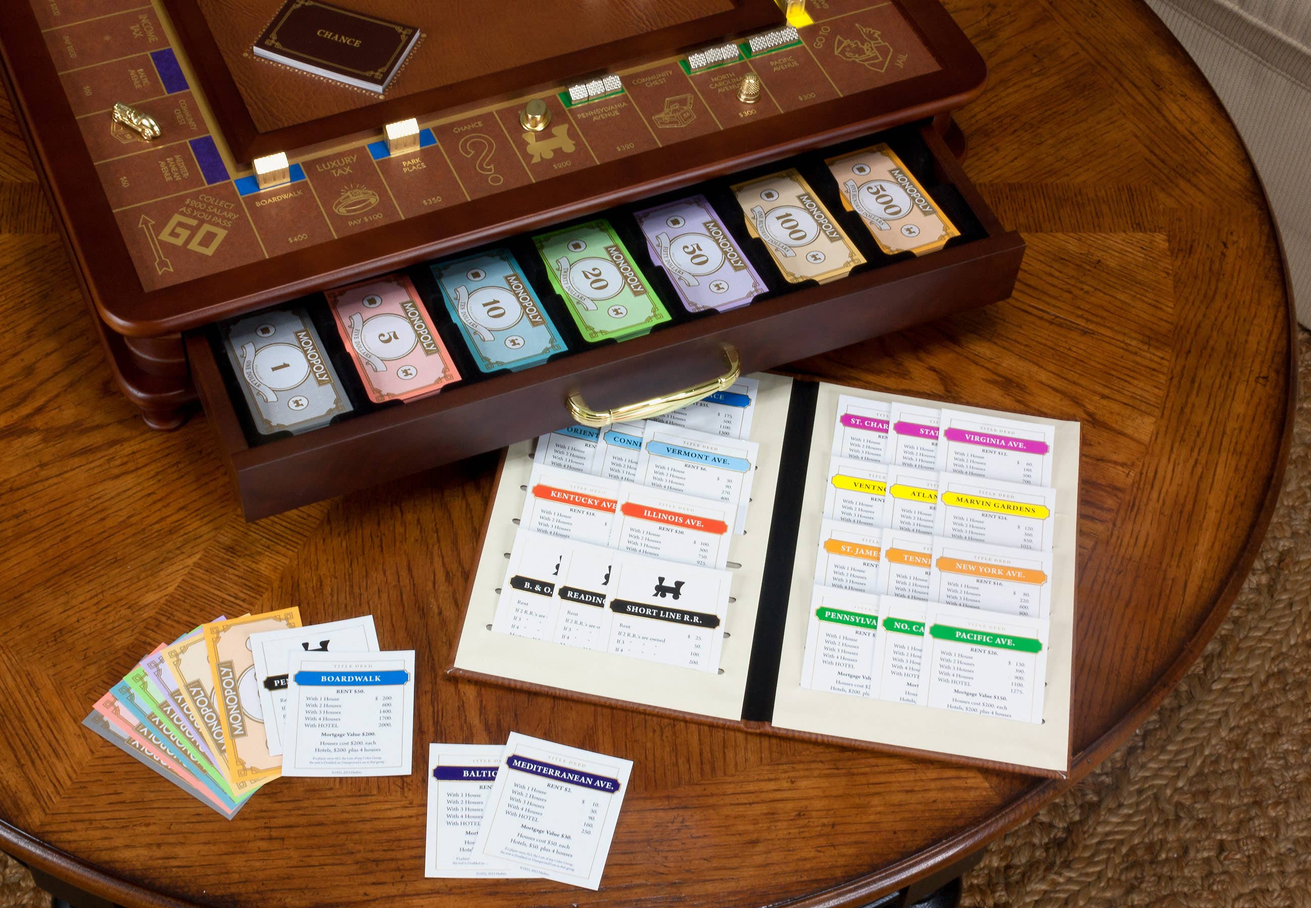 Luxury edition Monopoly board game by WS Game Company featuring elegant design and classic gameplay elements.