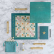 Scrabble Del Mar Shagreen Edition board game by WS Game Company with elegant shagreen-textured surface and classic design