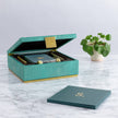 Scrabble Del Mar Shagreen Edition game by WS Game Company with elegant shagreen textured box and classic game components.