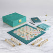 Scrabble Del Mar Shagreen Edition game by WS Game Company featuring a luxurious shagreen-textured game board and tiles.