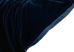 Linen/Velvet Throw Royal Blue