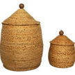 Set of 2 Seagrass Baskets w/Lids