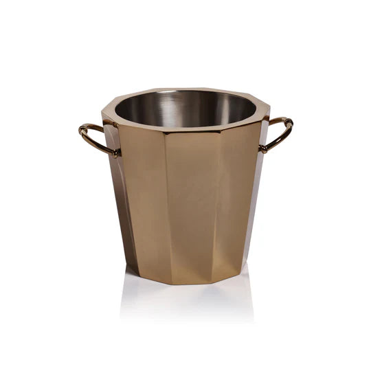 Zodax Alessia double wall ice bucket for bar accessories, featuring sleek design and double insulation for cold drinks.