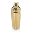 Gold cocktail shaker from Zodax bar accessories set, featuring a sleek metallic finish and classic shaker design for mixing drinks.