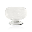 Handblown etched condiment bowl from Zodax barware, featuring a clear glass design with intricate etched patterns.