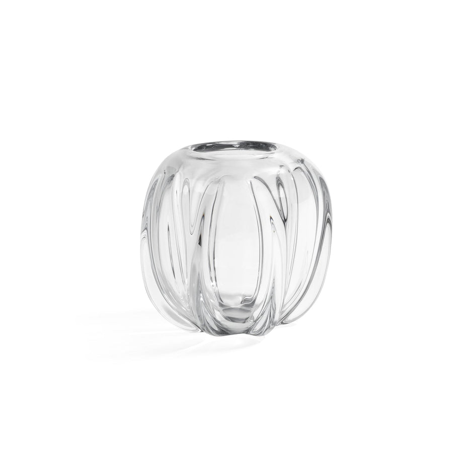 Zodax Liège blown glass decor bowl with a smooth, rounded shape and clear, artistic glass design for elegant home decoration.