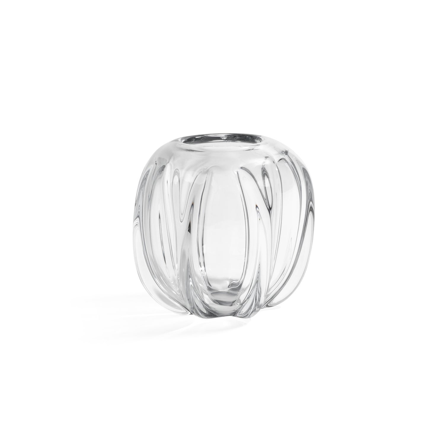 Zodax Liège blown glass decor bowl with a smooth, rounded shape and clear, artistic glass design for elegant home decoration.