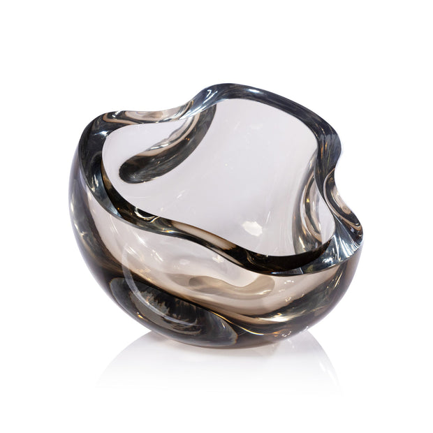 Taupe Viento Glass Decor Bowl by Zodax, elegant and modern centerpiece for home decor.