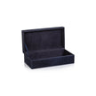 Corviglia Navy Hair on Hide Decor Box by Zodax, small decorative storage box with navy hair-on-hide pattern and sleek design.