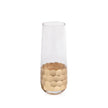 Elegant champagne glass with gold leaf detailing by Zodax, showcasing a clear glassware design perfect for celebrations.