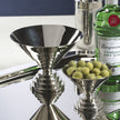Large Mayan Condiment Bowl by Zodax in polished nickel, elegant serveware for condiments and small appetizers.