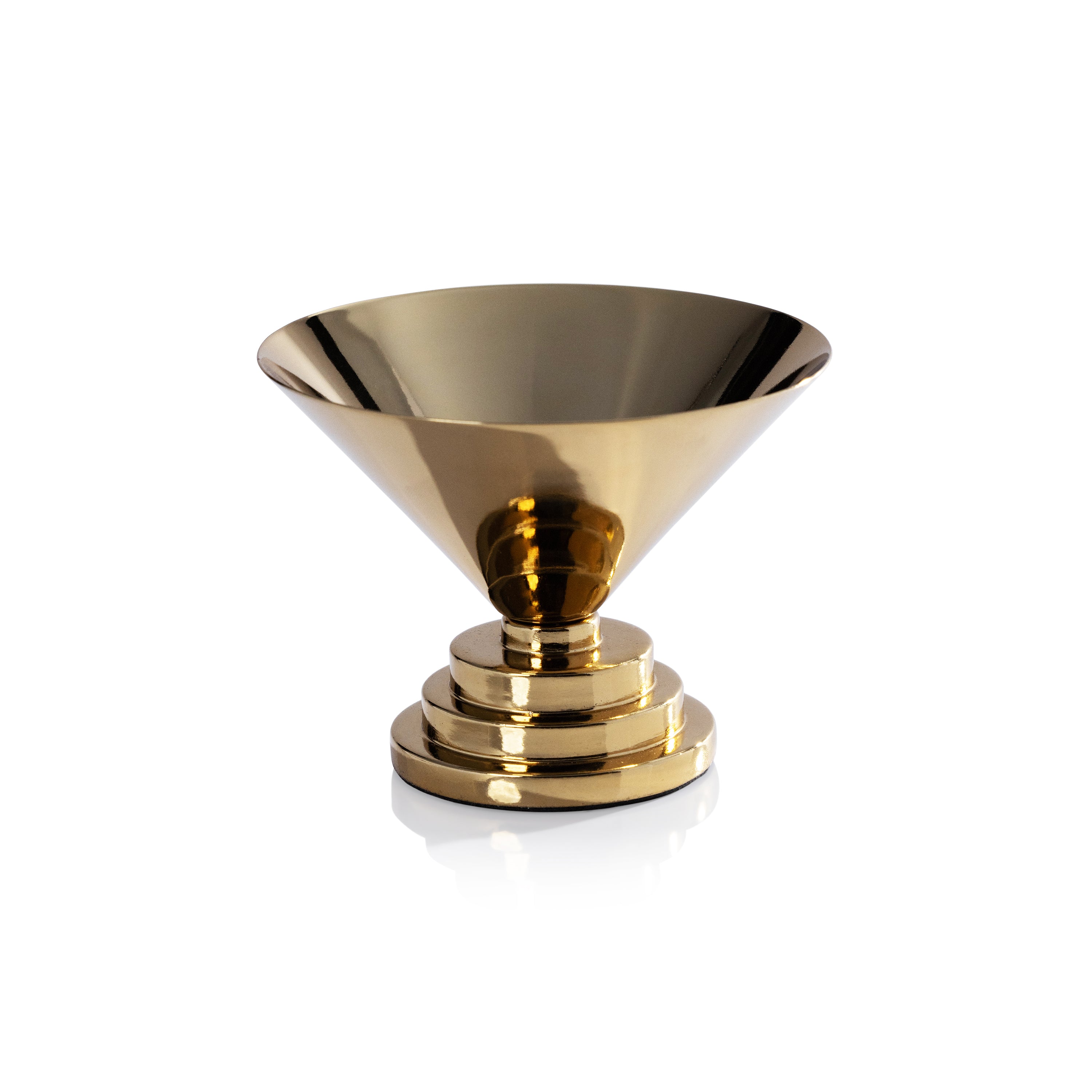 Small Mayan condiment bowl by Zodax, polished gold serveware for sauces and dips with intricate design.