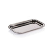 Zodax Andrea polished nickel small tray with a sleek, shiny surface and elegant design, perfect for decorative or functional use.