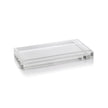 Zodax Claire Crystal Glass Vanity Tray in large size with clear, elegant design for organizing jewelry and accessories.
