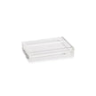 Zodax Claire Crystal Glass Vanity Tray S with clear, elegant design for organizing jewelry and accessories on a vanity.