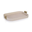 Cordoba leather tray by Zodax with brass handle, featuring a sleek, textured leather surface ideal for stylish organization.