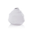 Textured matte white porcelain vase by Zodax with a smooth, rounded shape and subtle surface detailing for elegant home decor.