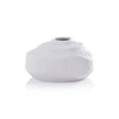Textured matte white porcelain Zodax vase with a sleek, modern design and smooth surface, ideal for decorative floral arrangements.