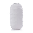 Textured matte white porcelain Zodax vase with a sleek, modern design perfect for contemporary home decor.