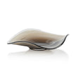 Zodax Tropezana Wave Glass Vase in taupe with a smooth, rounded design and wave pattern, ideal for elegant home decor.